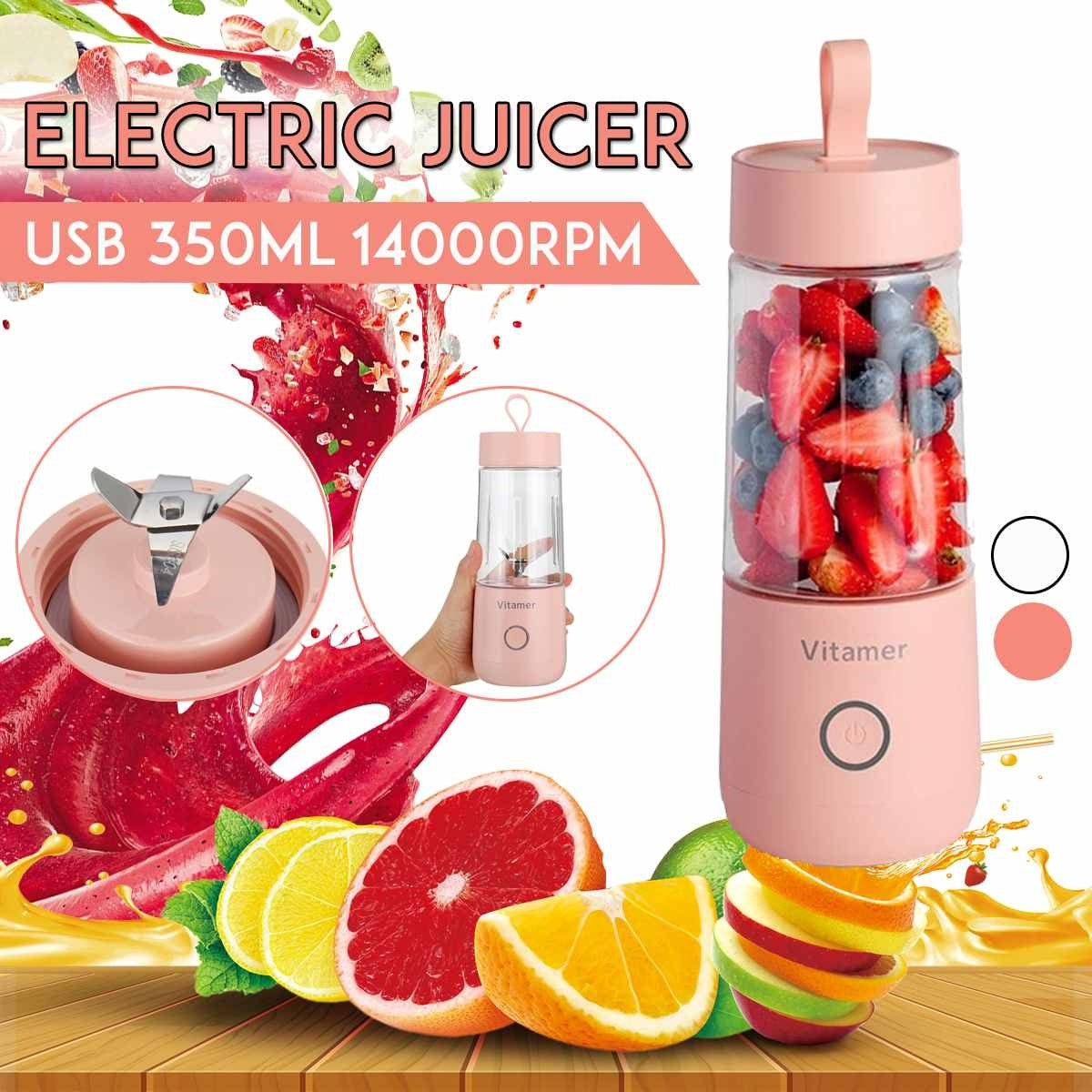 350ml Portable Blender Juicer Electric Mixer Smoothie Juice Blender Bottle Kitchen Gadgets