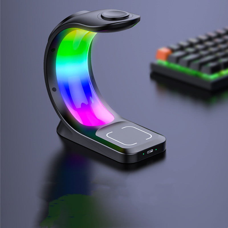4 In 1 Magnetic Wireless Charger Fast Charging For Smart Phone Atmosphere Light Charging