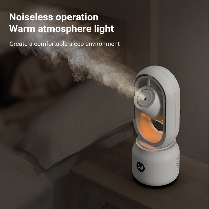 Summer Water Cooled Spray Mist Electric Fan Portable Wireless Air Humidifier Bladeless Ventilator Table Fan