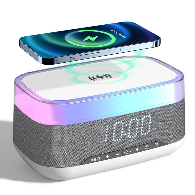 Intelligent Multifunctional Alarm Clock Bluetooth Speaker Wireless Charger Fast Charge Clock