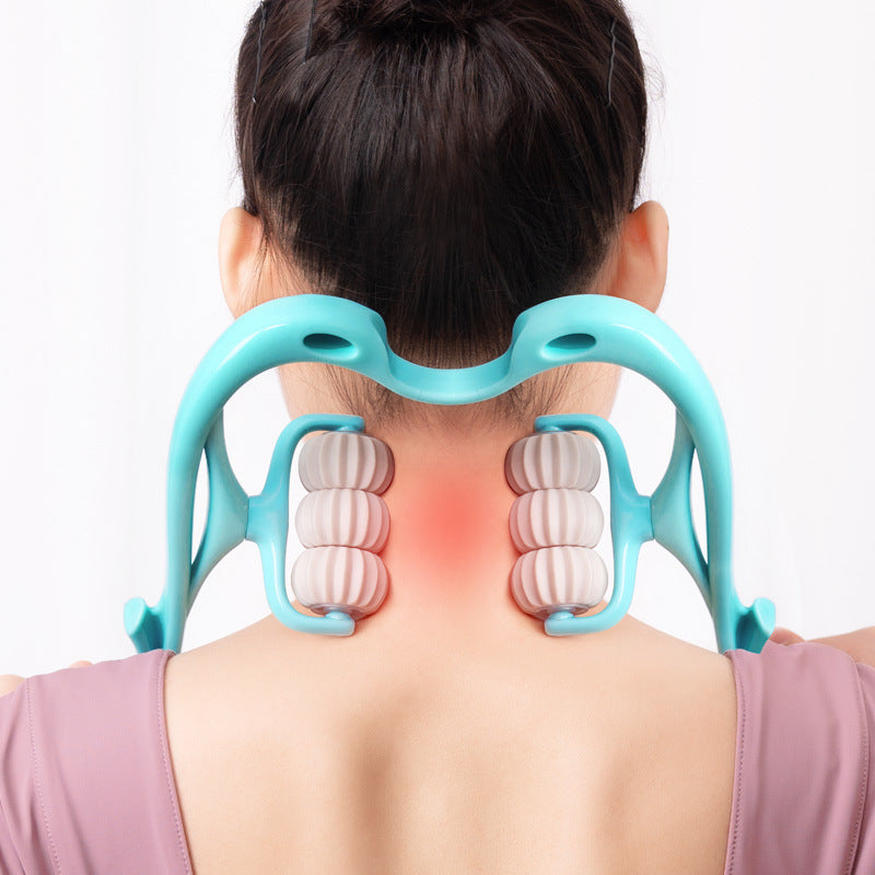 Multifunctional Manual Six-wheel Neck Massage Relieve Roller Massage Tool