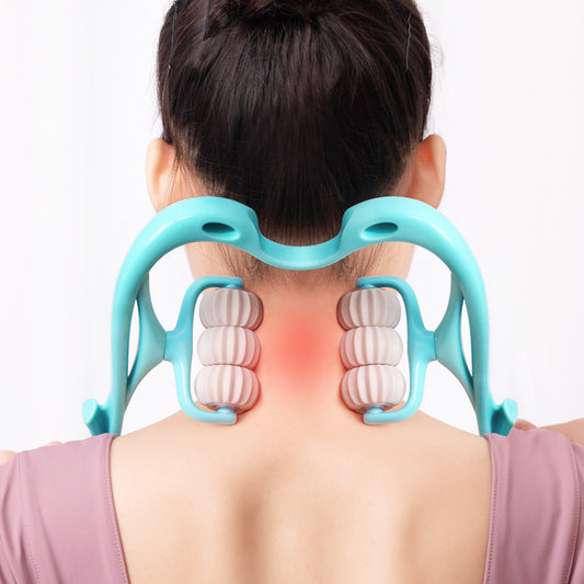 Multifunctional Manual Six-wheel Neck Massage Relieve Roller Massage Tool