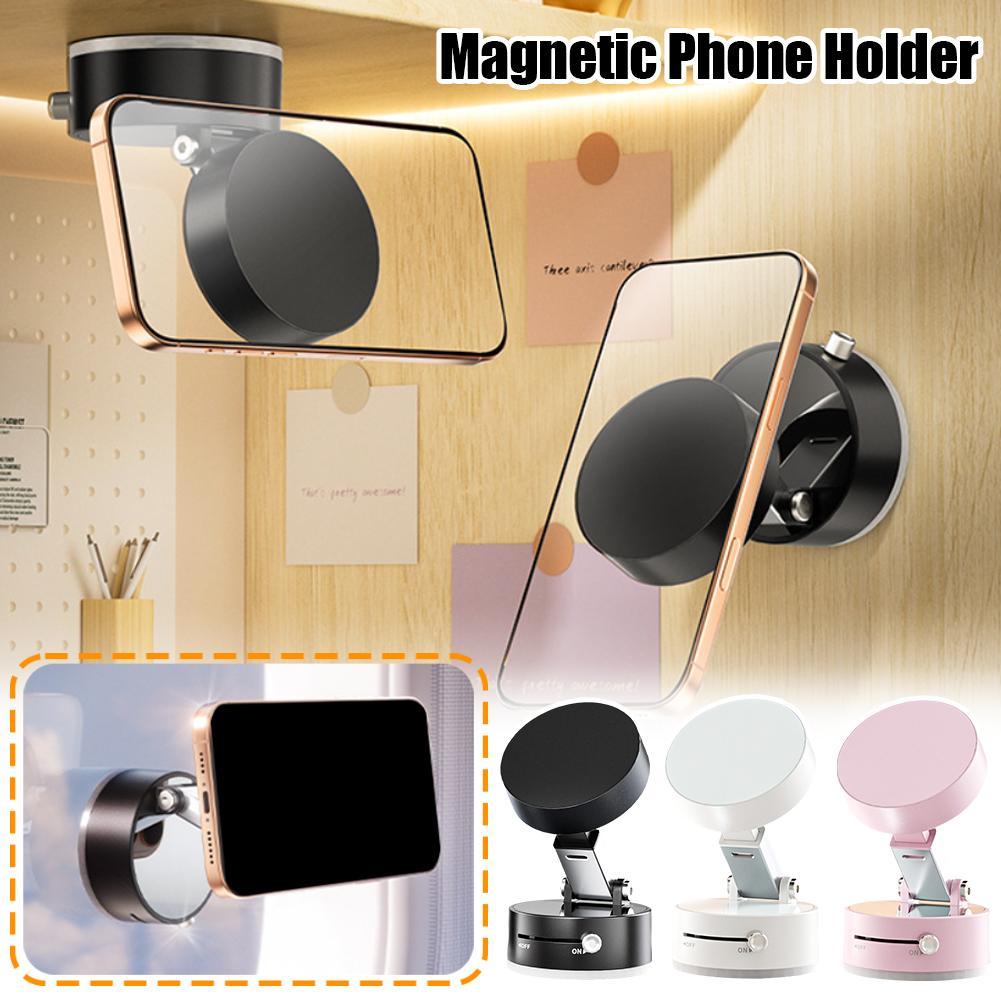 Magnetic Vacuum Car Phone Holder Foldable Suction Cup Hands-Free Navigation