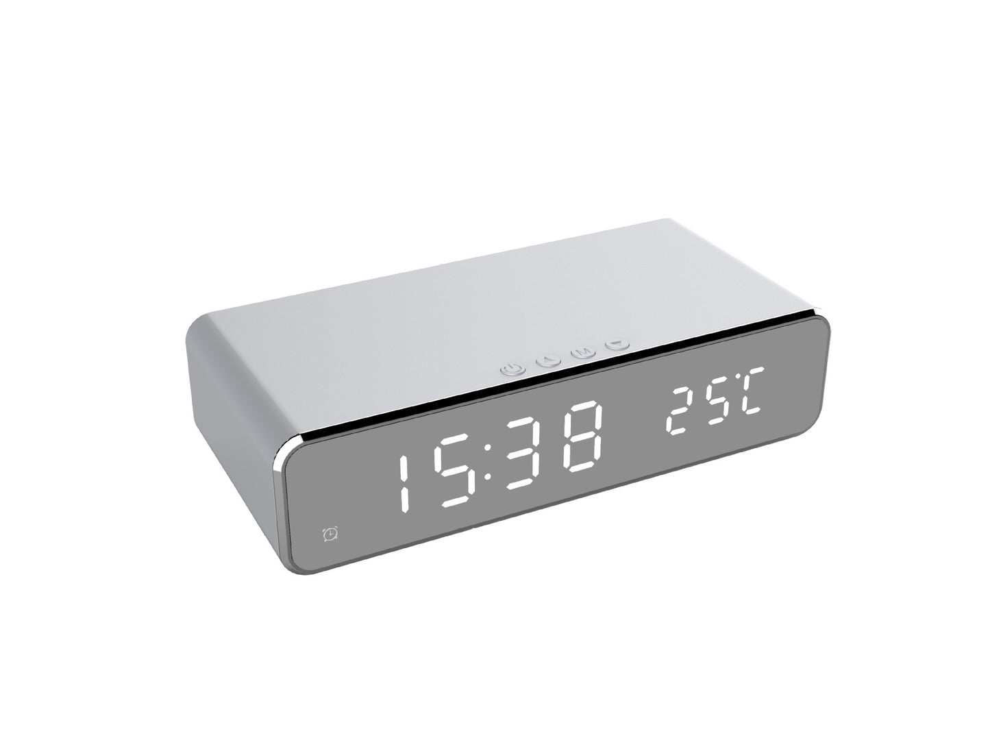 LED Electric Alarm Clock With Wireless Charger Desktop Digital Despertador Thermometer Clock HD Mirror