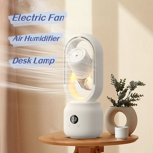 Summer Water Cooled Spray Mist Electric Fan Portable Wireless Air Humidifier Bladeless Ventilator Table Fan