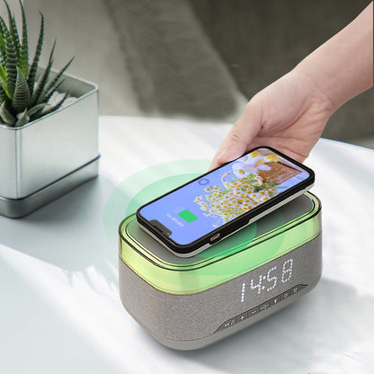 Intelligent Multifunctional Alarm Clock Bluetooth Speaker Wireless Charger Fast Charge Clock