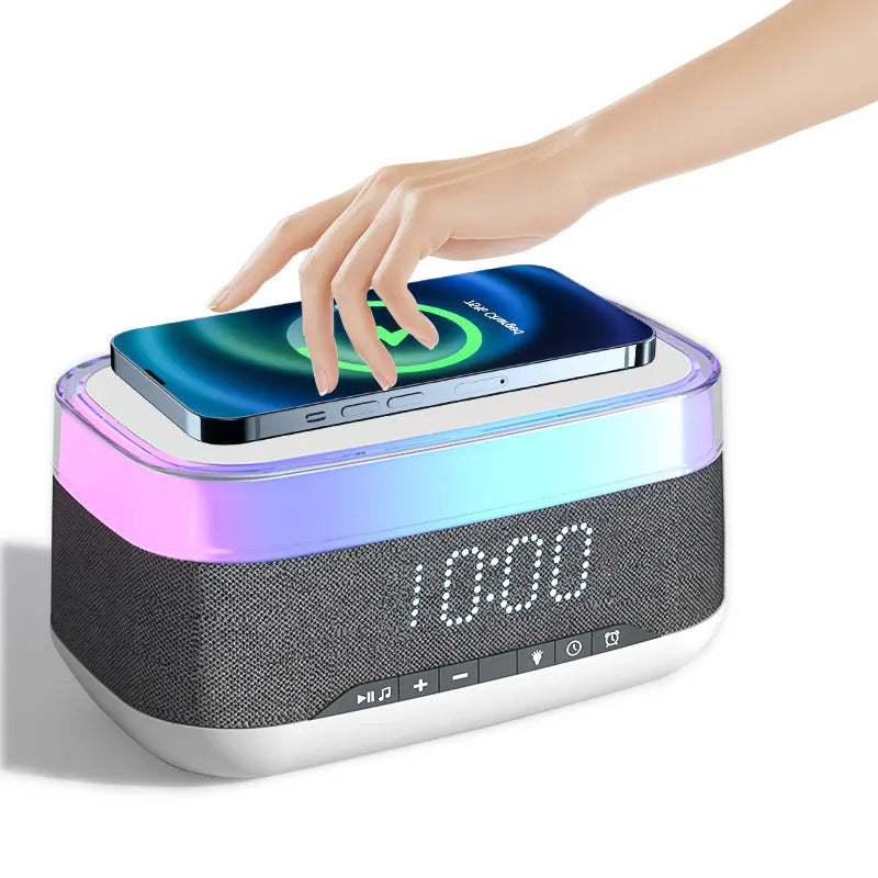 Intelligent Multifunctional Alarm Clock Bluetooth Speaker Wireless Charger Fast Charge Clock