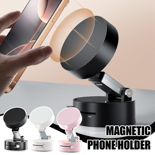 Magnetic Vacuum Car Phone Holder Foldable Suction Cup Hands-Free Navigation