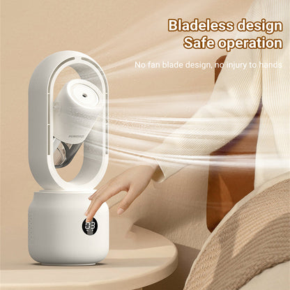 Summer Water Cooled Spray Mist Electric Fan Portable Wireless Air Humidifier Bladeless Ventilator Table Fan