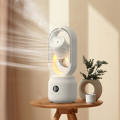 Summer Water Cooled Spray Mist Electric Fan Portable Wireless Air Humidifier Bladeless Ventilator Table Fan