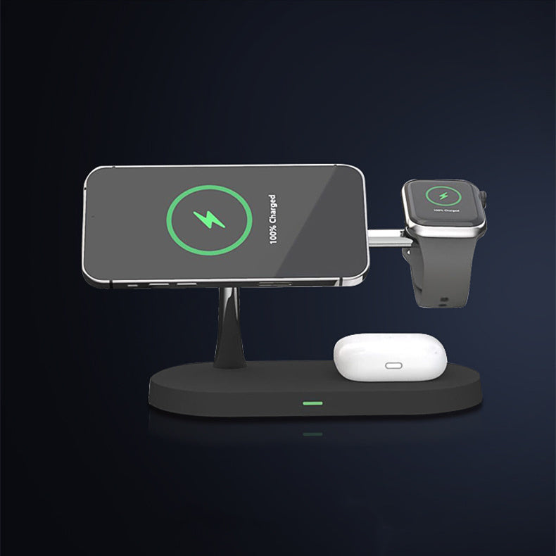 Multifunctional Five-In-One Magnetic Wireless Charging Mobile Phone Holder Charger 15W Fast Charge