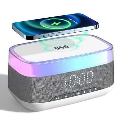 Intelligent Multifunctional Alarm Clock Bluetooth Speaker Wireless Charger Fast Charge Clock