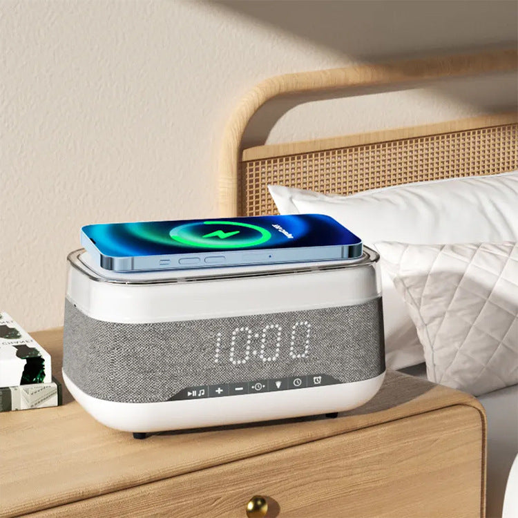 Intelligent Multifunctional Alarm Clock Bluetooth Speaker Wireless Charger Fast Charge Clock